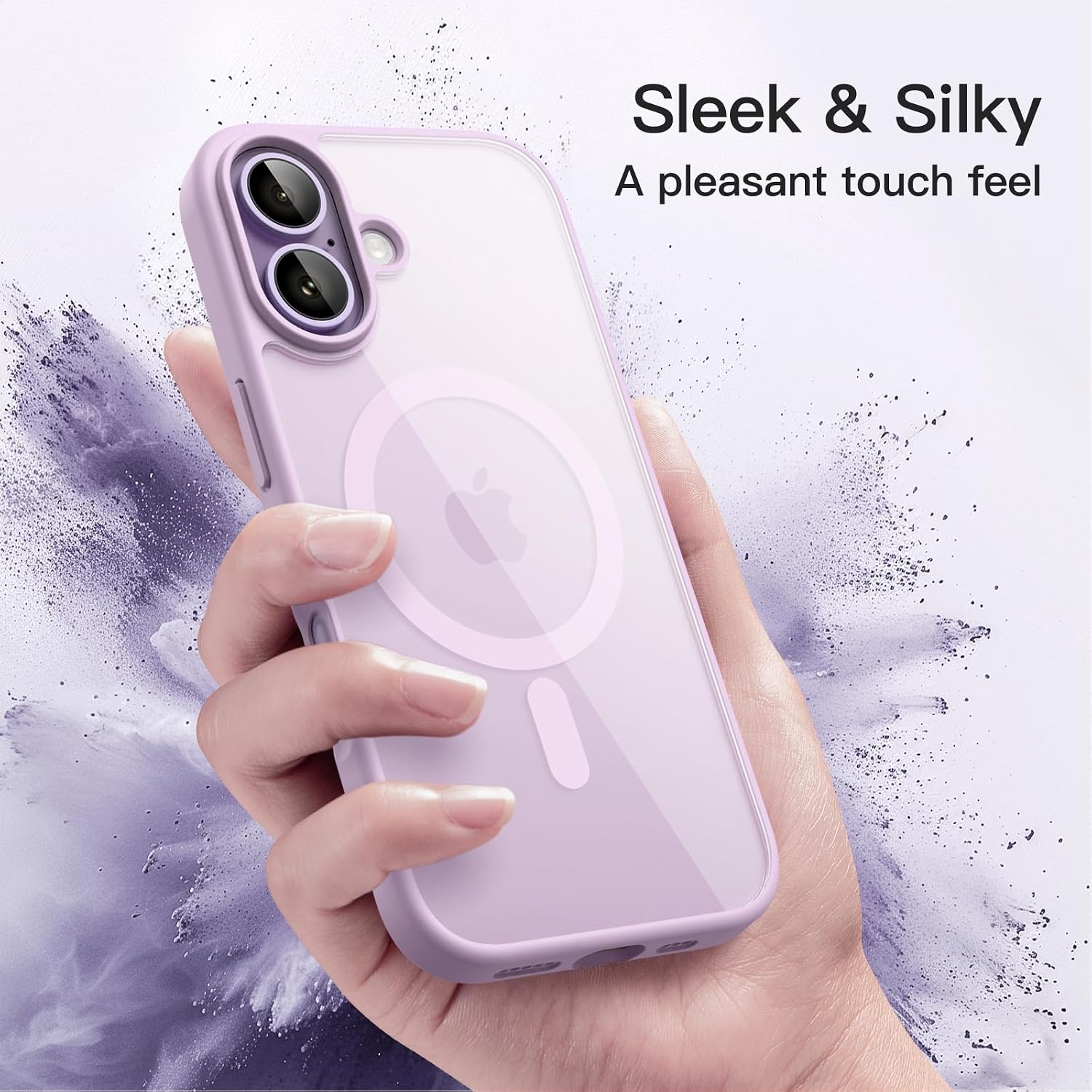 Detalle 2 de JETech Coque Magnétique pour iPhone 17 6,3 Pouces – Étui MagSafe Transparent Lilas Lavande