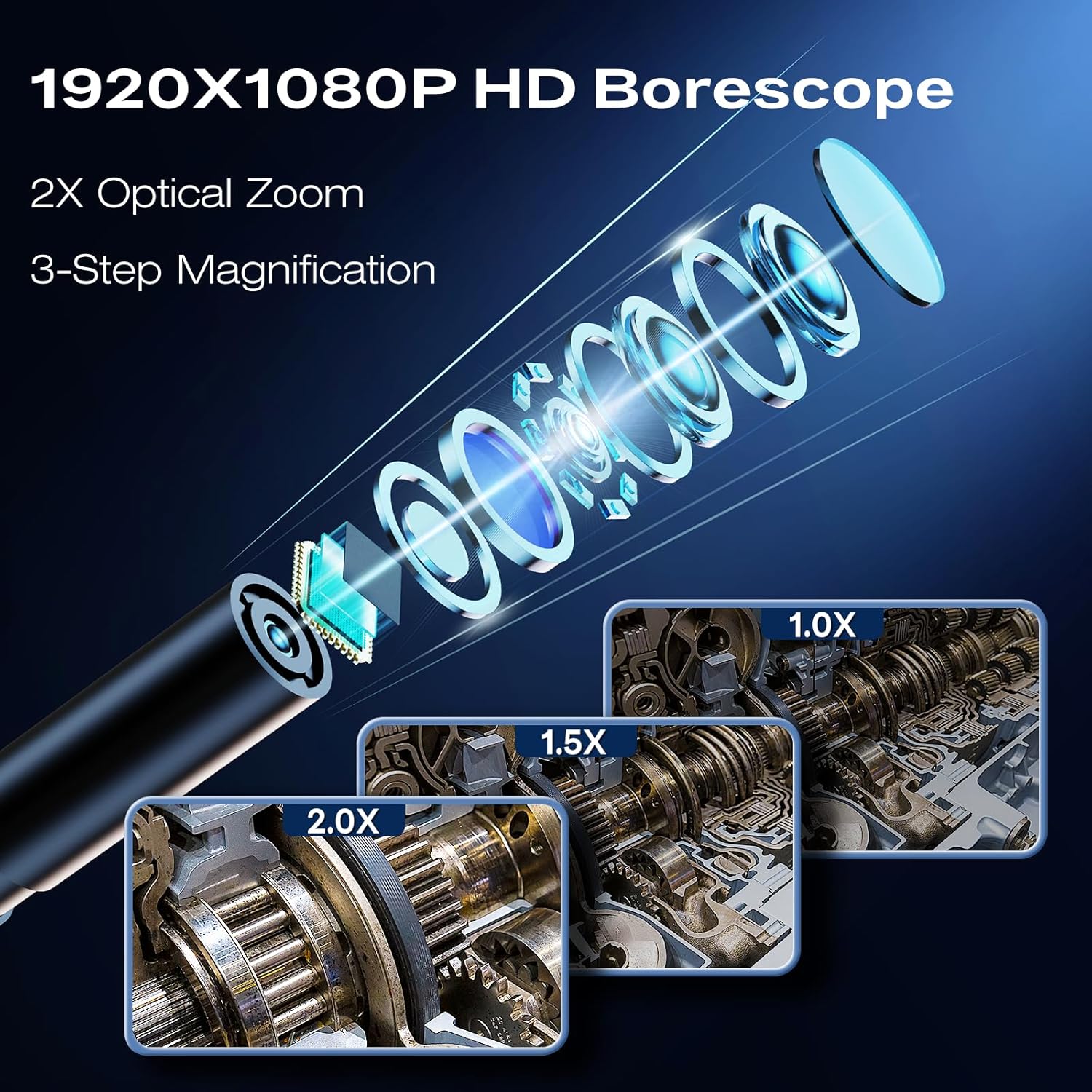 Thumbnail 2 de Endoscope Inspection Camera with 4.3" IPS Screen – 1080P Borescope with 5m Cable