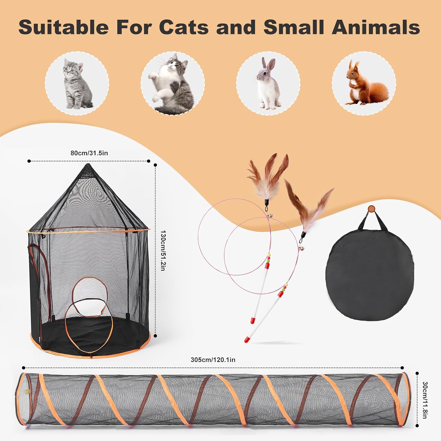 Thumbnail 5 de Odoland outdoor cat tunnel tent 305 cm