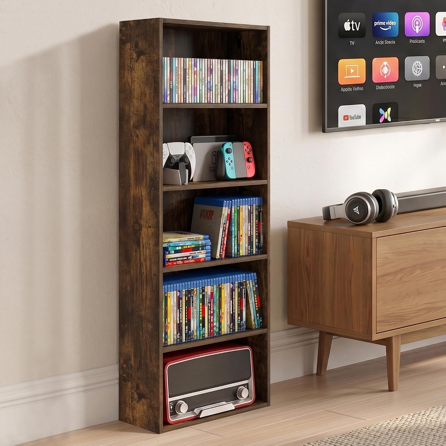 Detalle de Furinno DVD Shelf, 5-Tier
