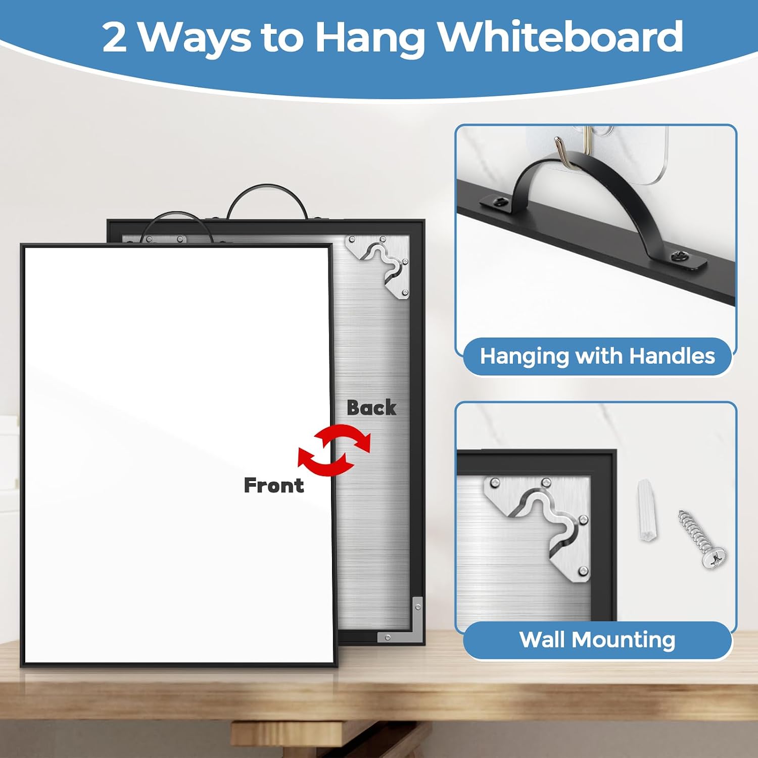 Thumbnail 1 de ANLIOTE Small Hanging Whiteboard 40 x 30 cm