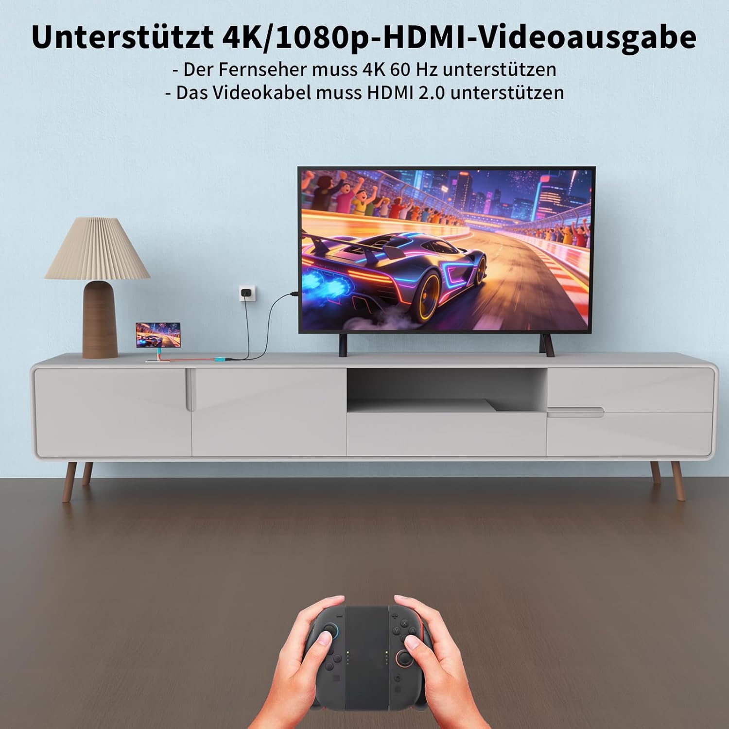 Thumbnail 2 de Switch 2 Dock mit 60-W-Ladegerät und HDMI-Kabel – kompatibler Ersatz für Nintendo Switch 2/Original/Switch OLED