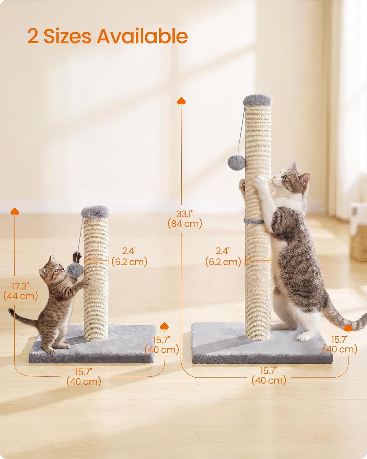 Detalle 2 de Feandrea Cat Scratching Post, Natural Sisal