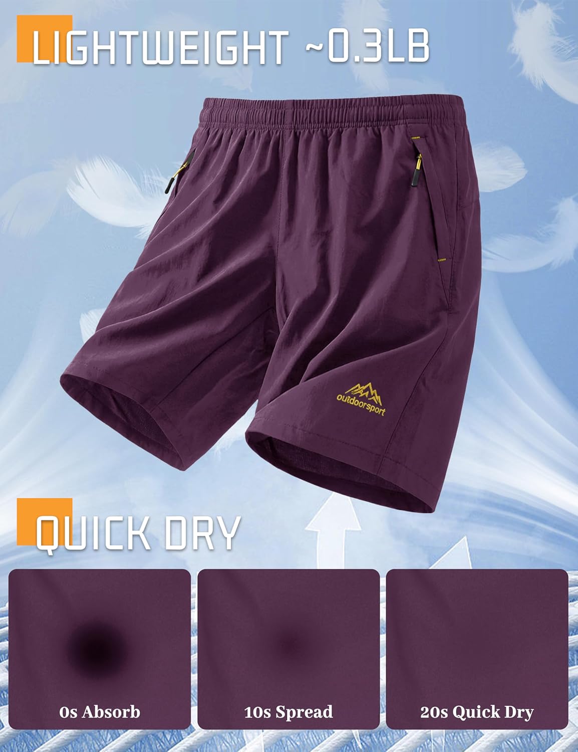 Detalle de TACVASEN Men's Quick-Drying Training Shorts: Lightweight, Breathable and Practical