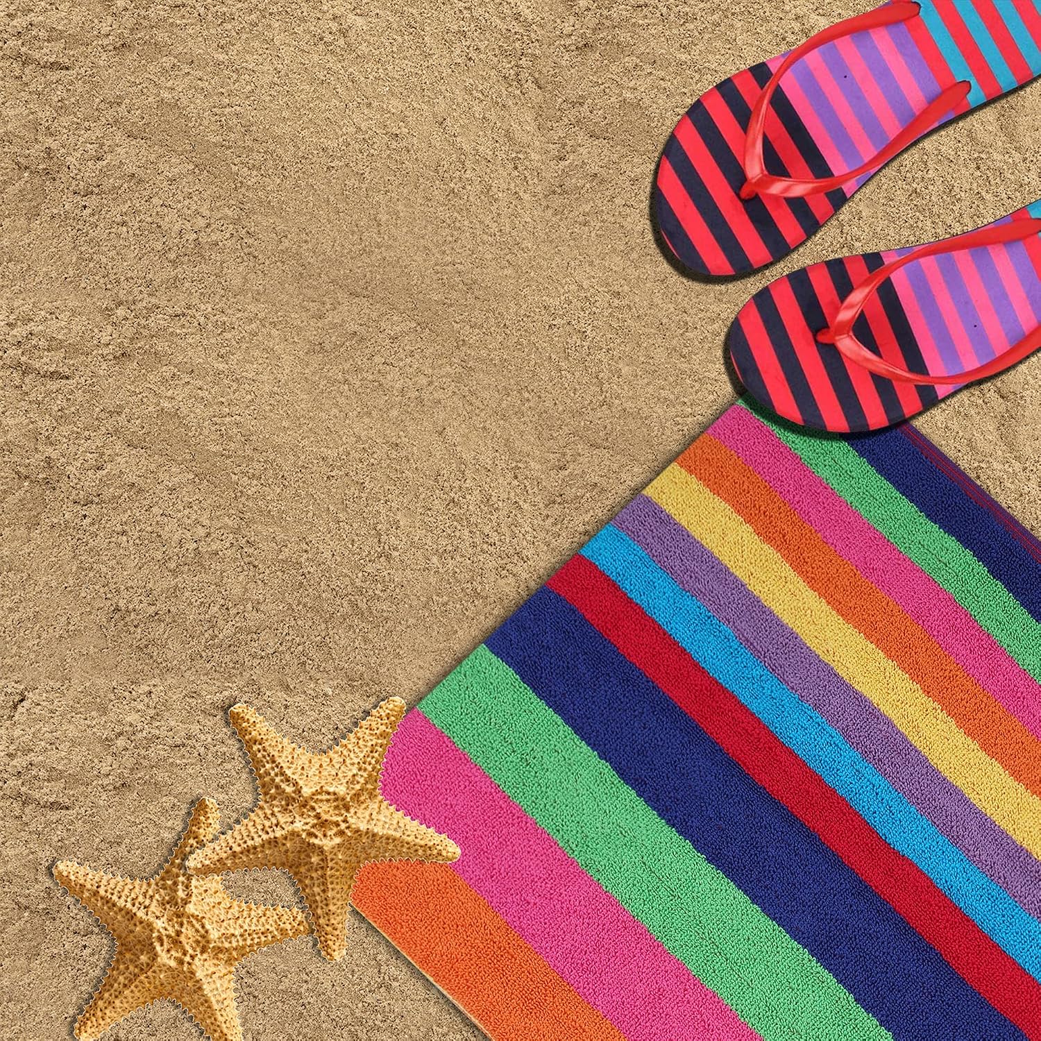 Detalle 2 de SweetNeedle cabana beach towel 2 pack 76 x 152cm