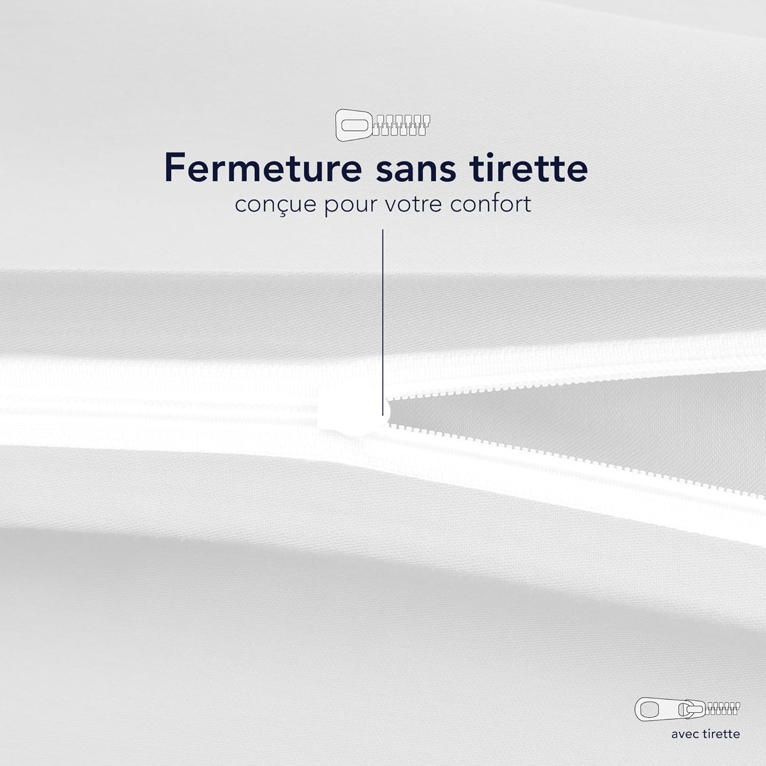 Thumbnail 3 de Dreamzie Taie Oreiller 60x60 cm (lot de 2) en coton jersey 100% – Blanc