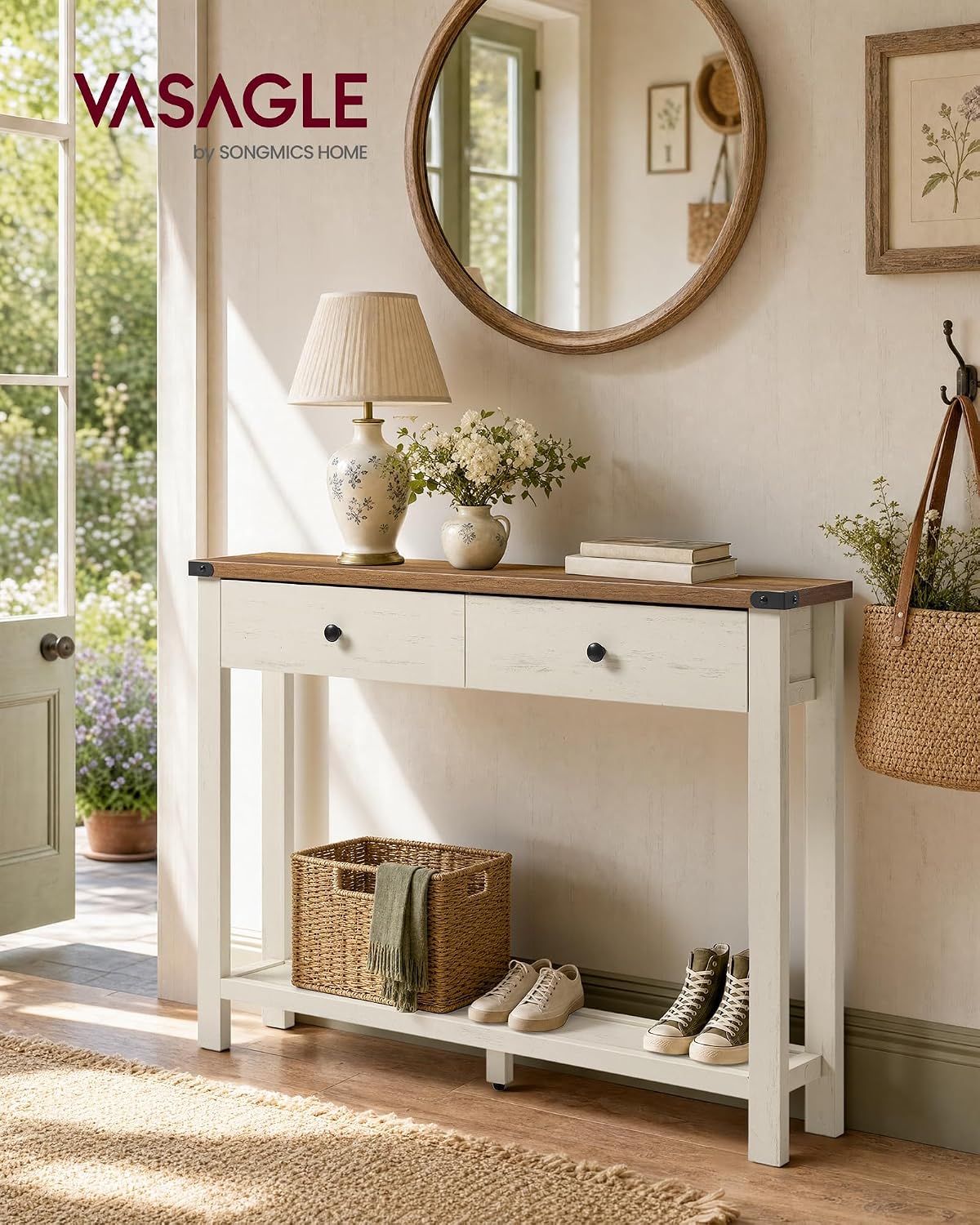 Detalle 2 de VASAGLE LIRY Collection LNT141W101 Console Table with Drawers and Lower Shelf