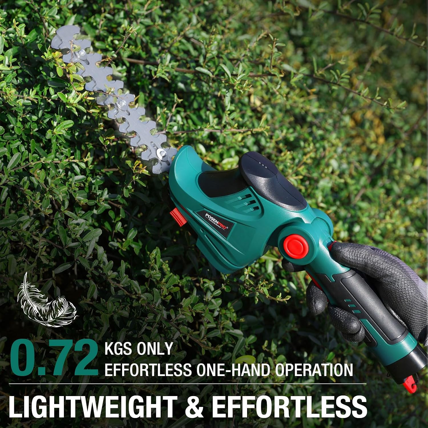 Thumbnail 6 de POSENPRO Cordless Grass Shear & Hedge Trimmer 7.2V: 2-in-1 Lightweight, Rotatable Handle, Type-C Charging
