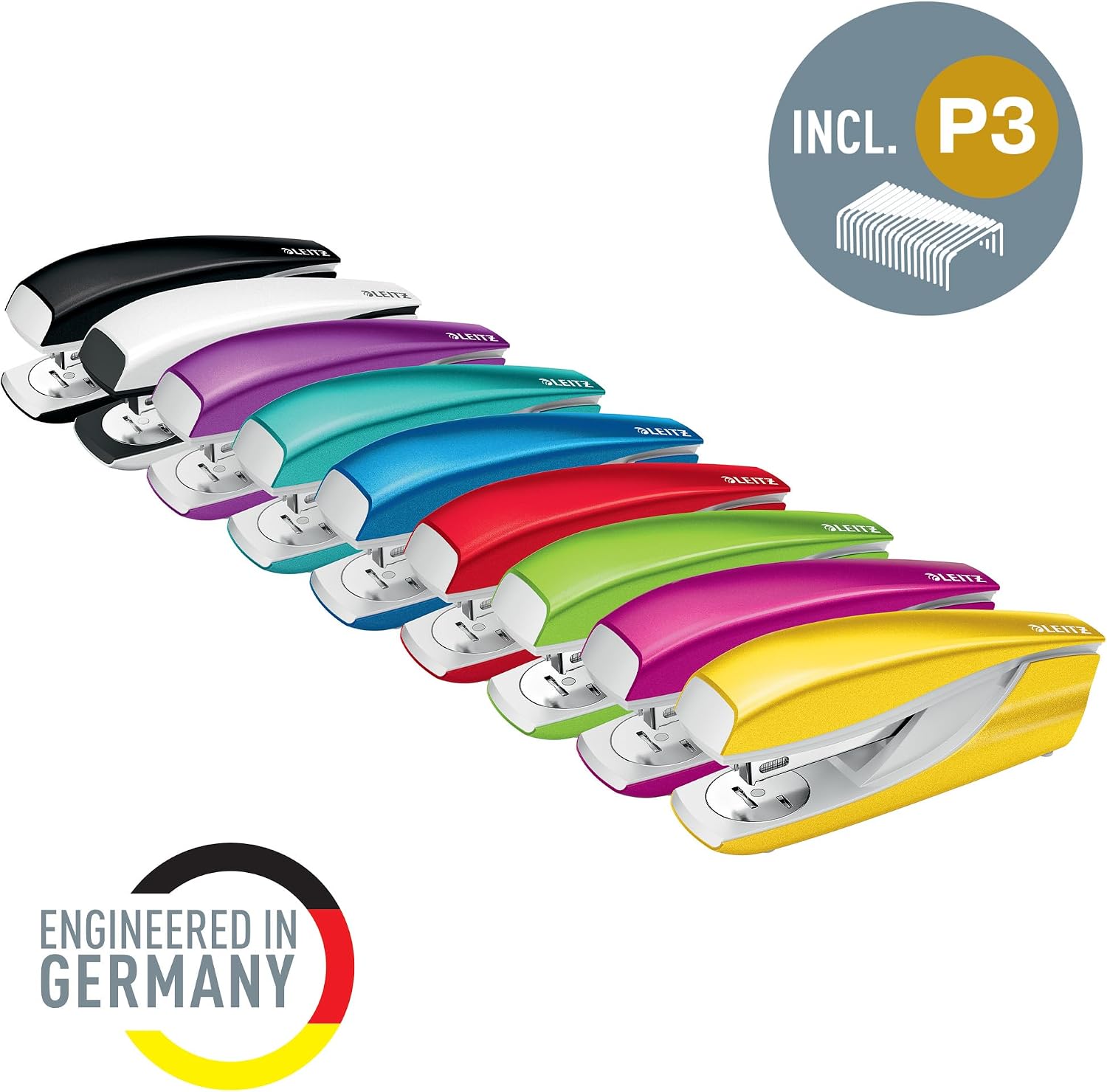 Thumbnail 4 de Leitz WOW Stapler 30 Sheet Capacity — Pearl White, Ergonomic Metal Body (55021001)