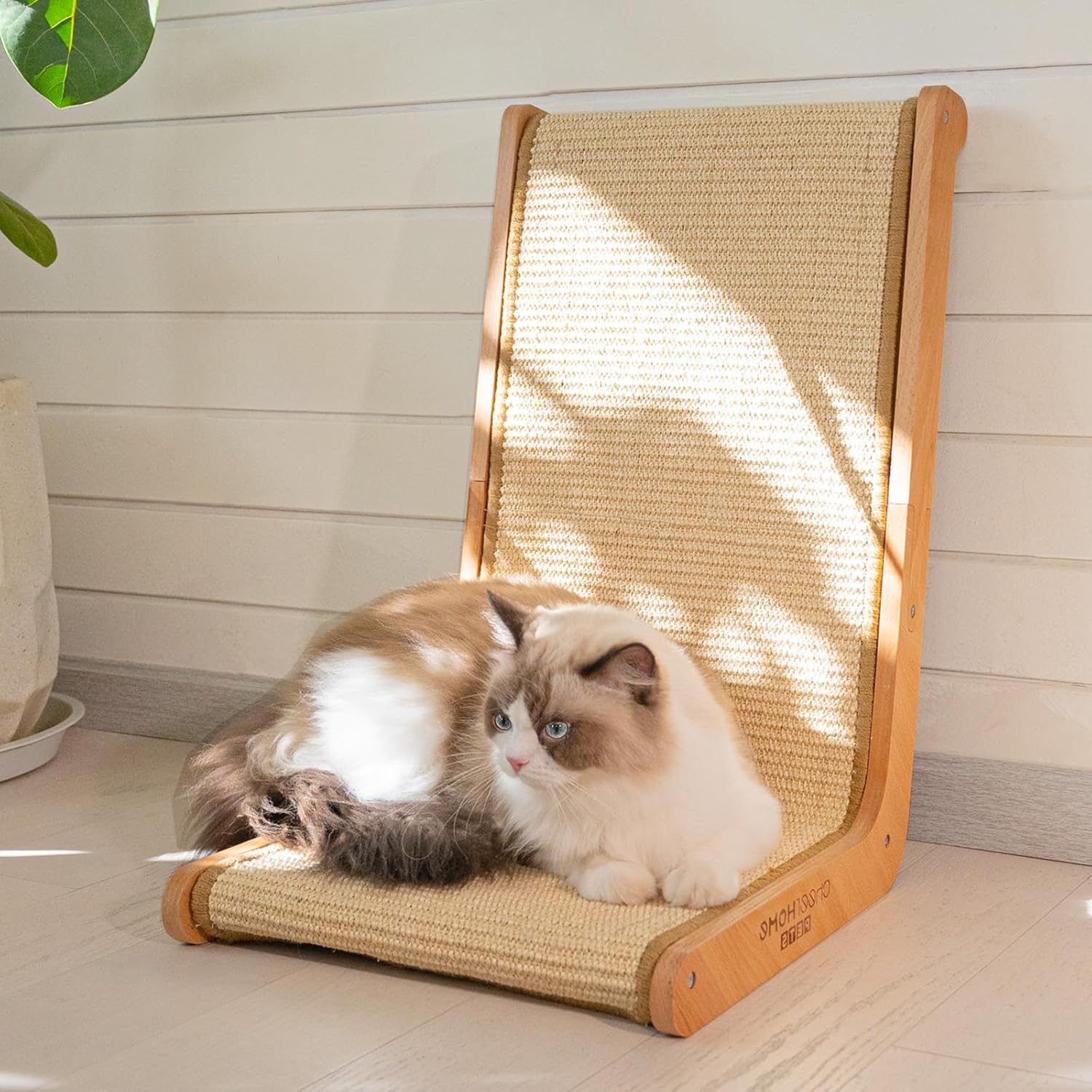 Thumbnail 5 de CheerPals L-Shaped Sisal Cat Scratcher – 105° Ergonomic Design, Solid Beech Wood & Sisal Pad
