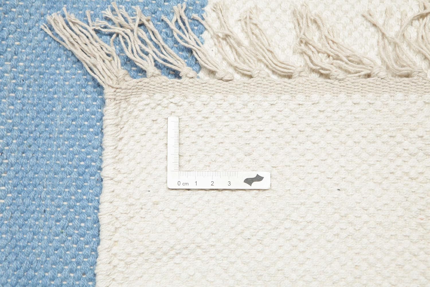 Detalle 2 de RugVista Cotton Stripe Kilim Rug, 160 x 230 cm, Light Blue, Flat-Woven Cotton