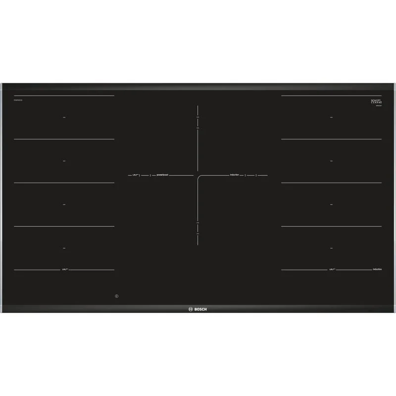 Detalle de Bosch Serie 8 PXV975DC1E: Placa de inducción de 5 zonas, 90 cm en negro