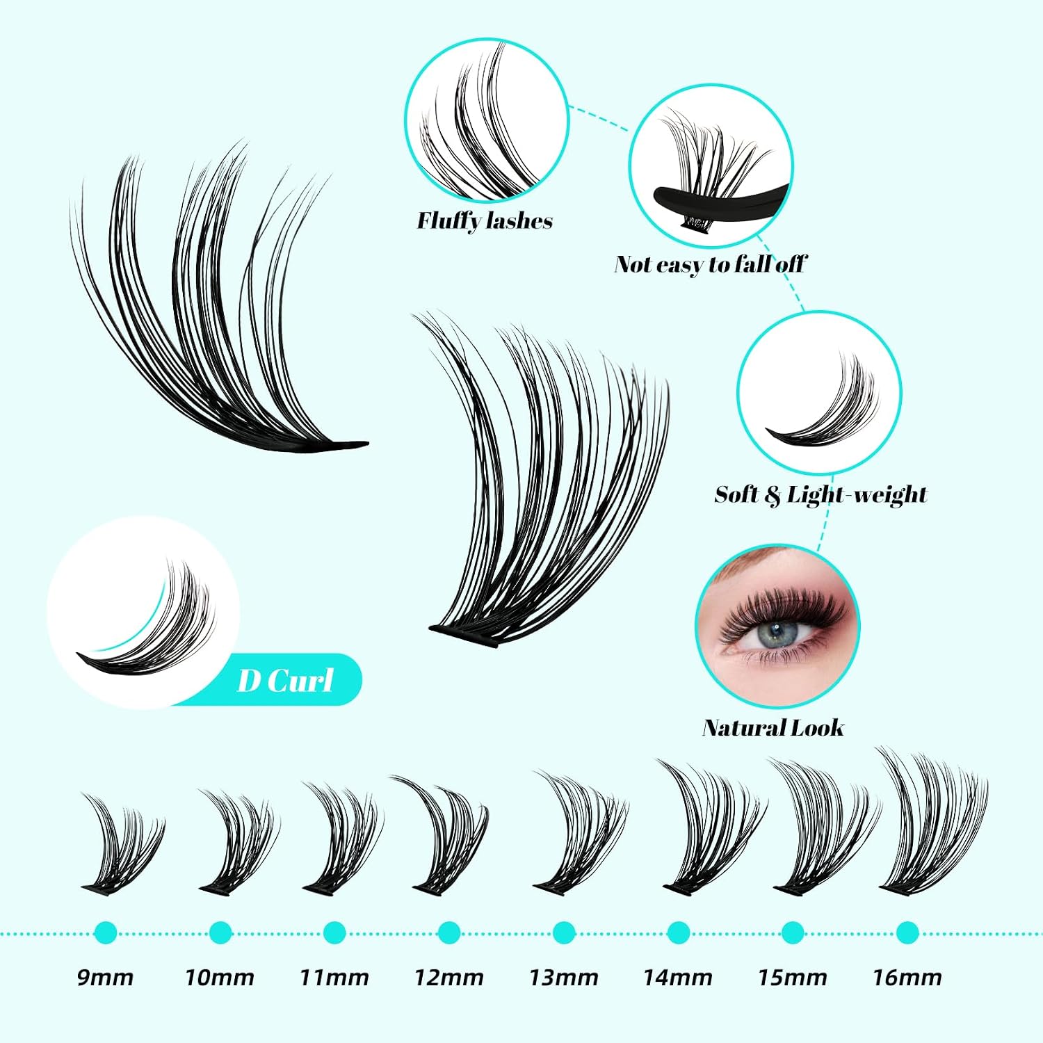 Detalle de Lashes Extension Set 320 Stück Wimpern-Extensions 💄