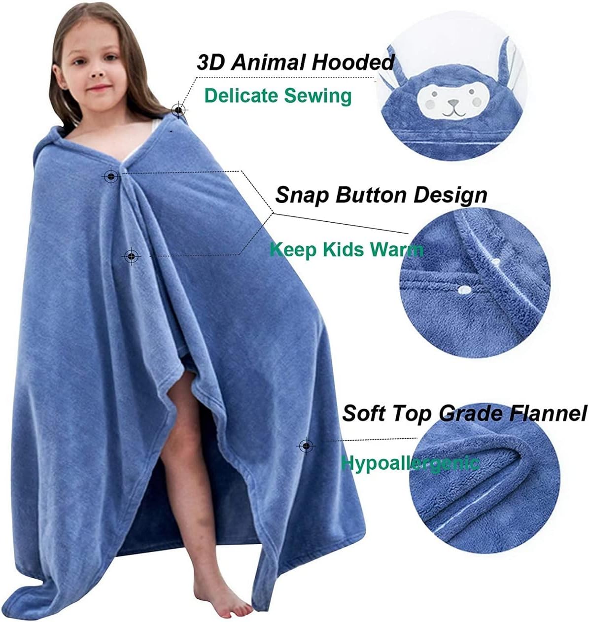 Thumbnail 1 de Fayscingo Baby Hooded Bath Towel Swaddle Blanket (Extra Large) — coral fleece poncho towel for swimming and showers