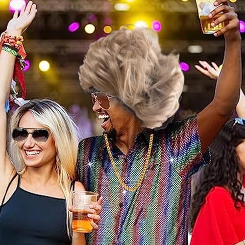 Thumbnail 4 de Forhome Men’s Blonde Mullet Wig Set of 4 with Sunglasses and Necklace
