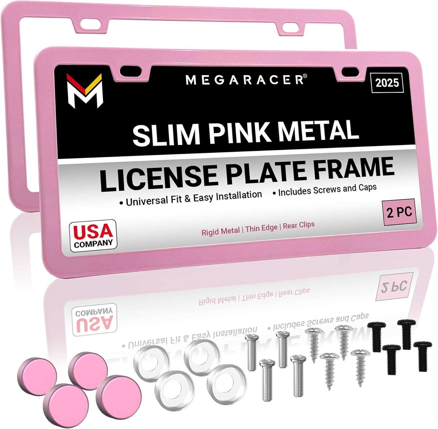 Detalle de Premium Princess Pink License Plate Frames – 2 Pack