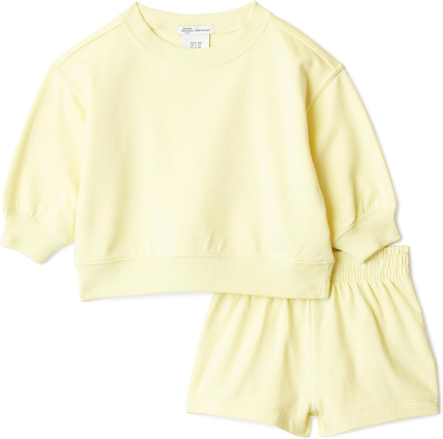 Amazon Essentials x Sofia Grainge Baby- und Kleinkinder-Set aus French Terry (Sweatshirt & Shorts)