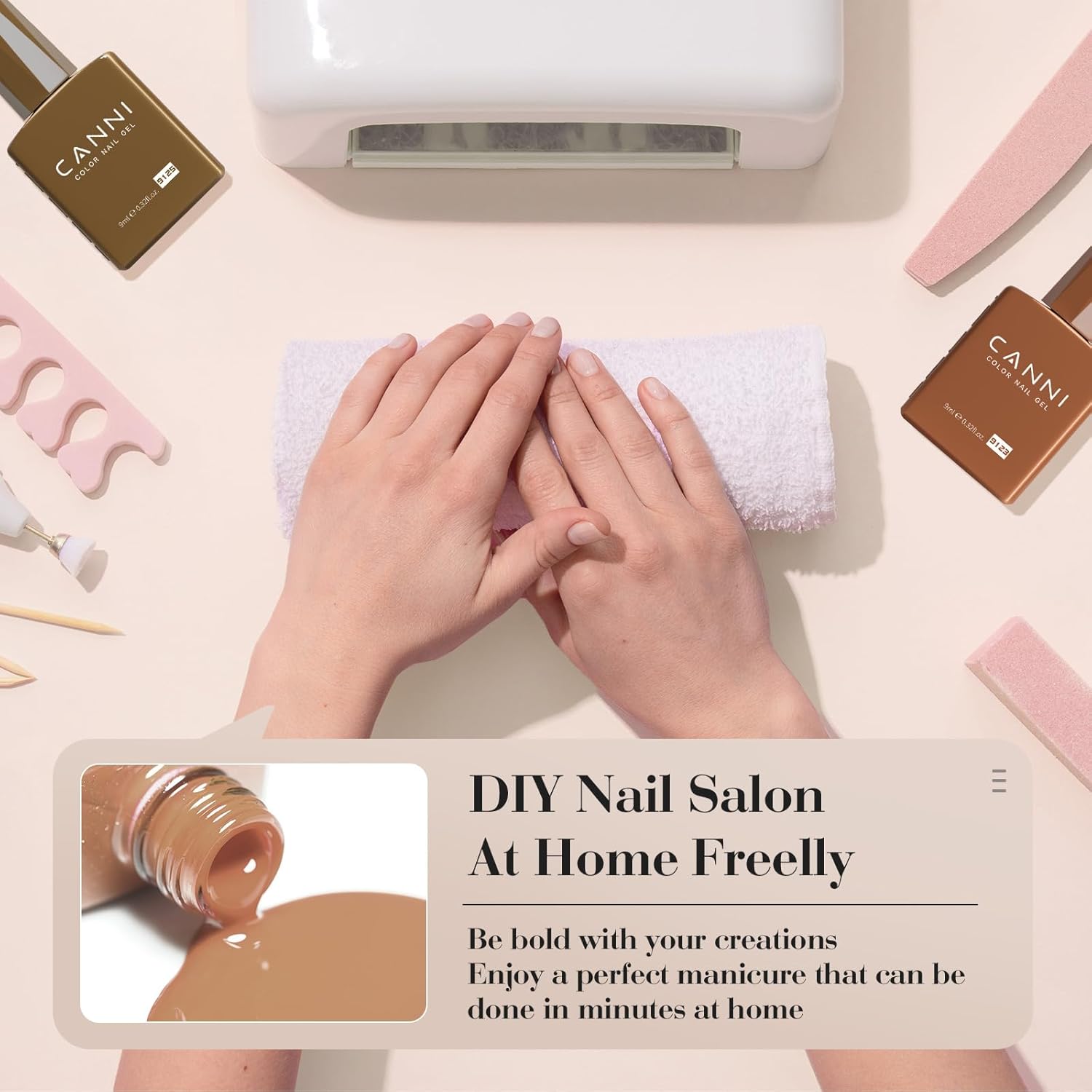 Thumbnail 6 de CANNI 6Pcs 9ml Hema-Free Nude Brown Fall Gel Nail Polish Set