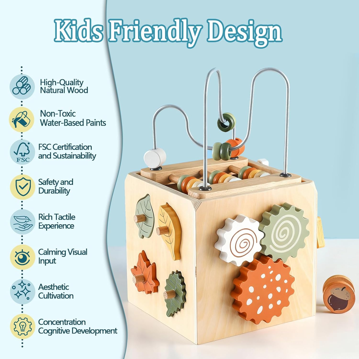 Thumbnail 4 de Smartwo Montessori Wooden Activity Cube for Ages 1–4