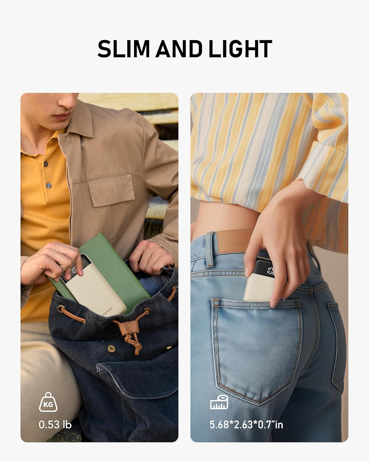 Thumbnail 5 de Charmast Portable Charger with Built-in 4 Cables, 10,000mAh USB-C Power Bank (6 Outputs, 3 Inputs)