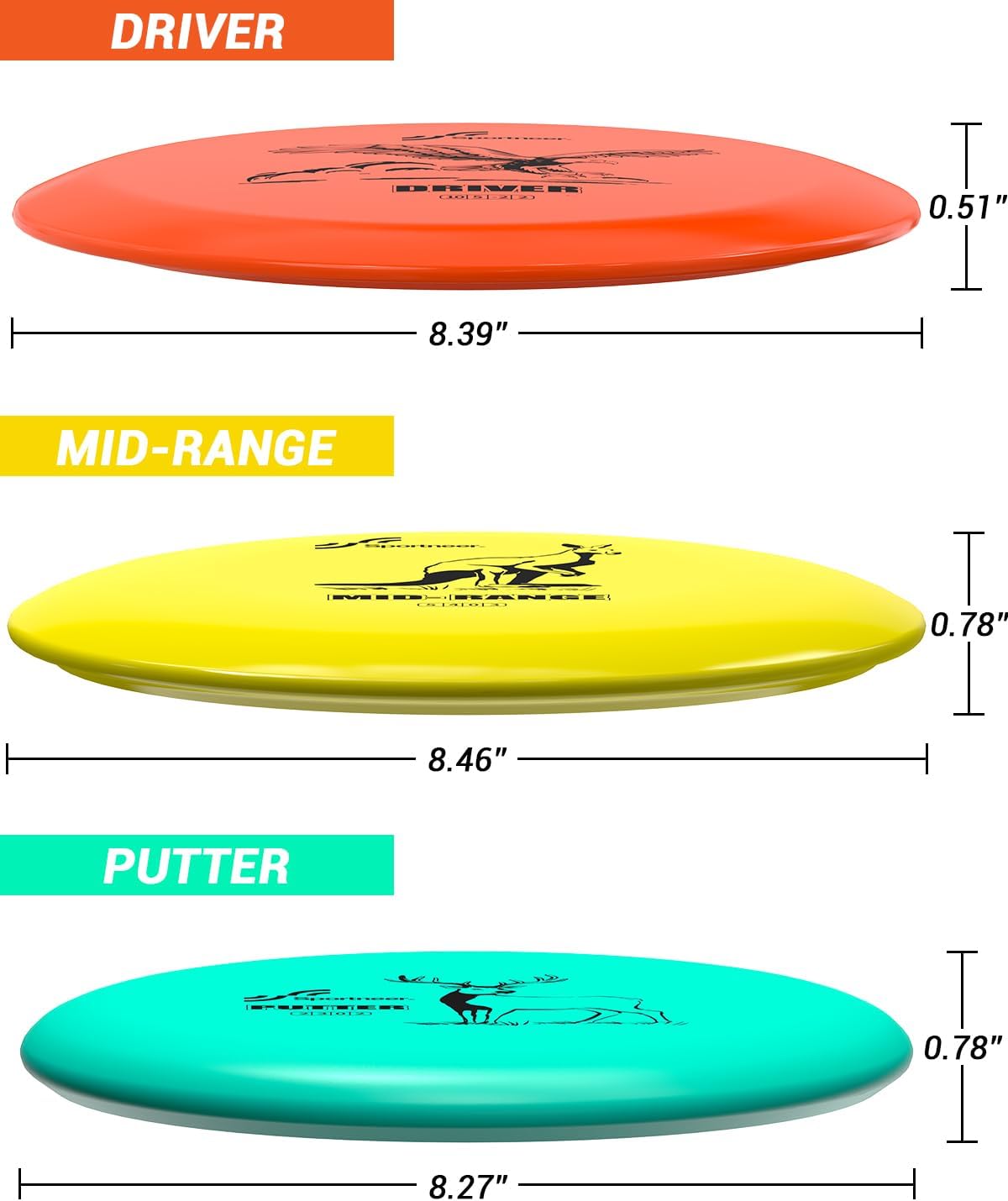 Thumbnail 5 de Sportneer Disc Golf Set – Starter-Set mit 6 Scheiben, Mini Marker & Tragetasche