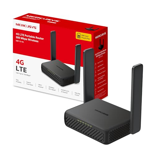Mercusys MB113-4G Router WiFi con SIM: router portatile 4G LTE con VPN e USB-C
