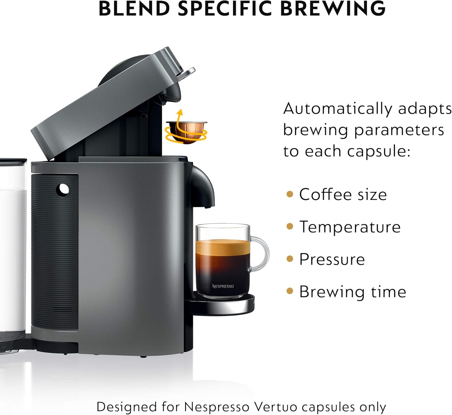 Thumbnail 4 de De’Longhi Nespresso Vertuo Plus Coffee & Espresso Maker (Titan)
