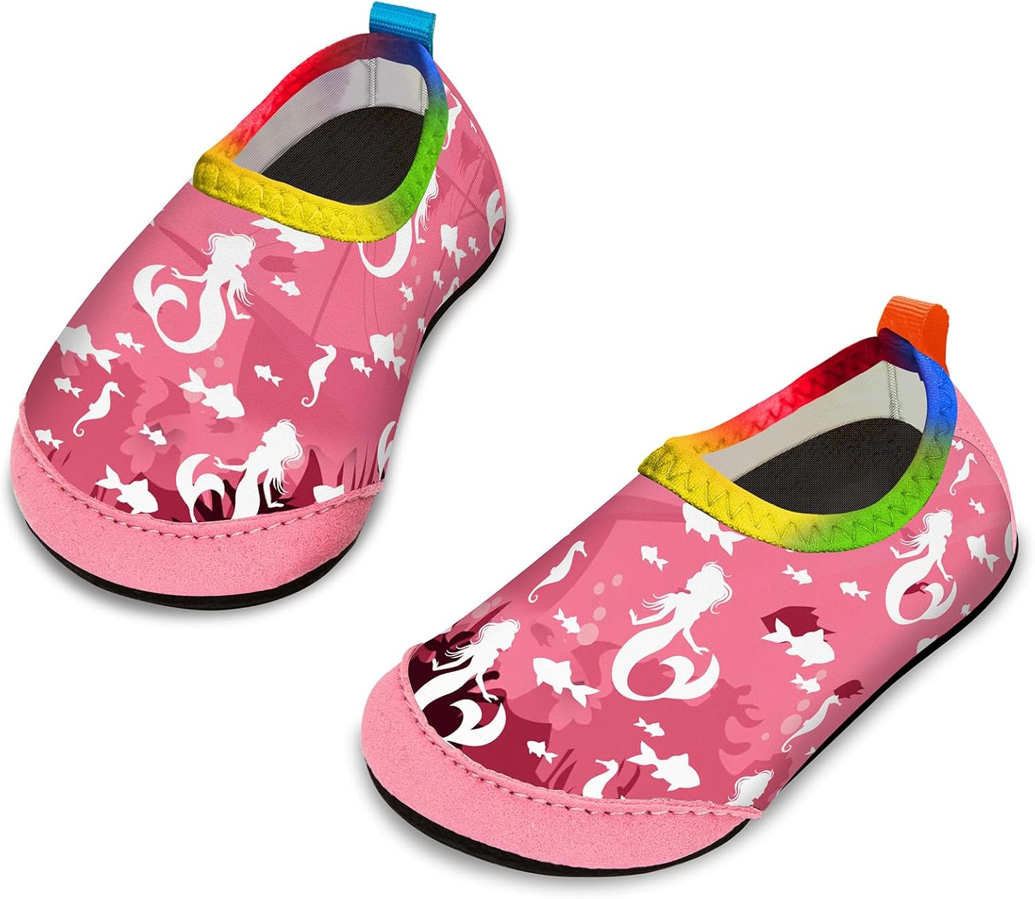 Detalle de Yorgou Mermaid Pink Water Shoes for Toddlers – Non-Slip Beach & Pool Aqua Socks (UK size 6.5/7)