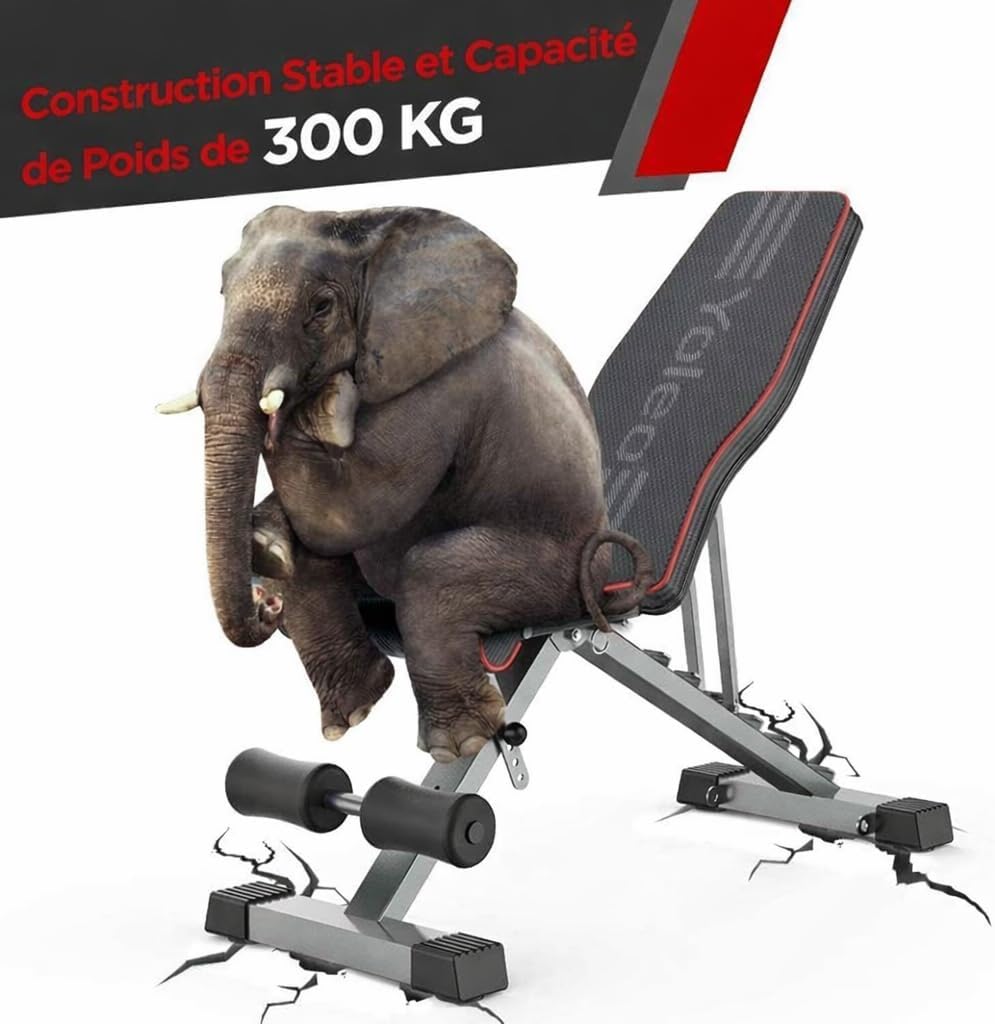 Detalle de YOLEO panca per sollevamento pesi pieghevole e regolabile fino a 300 kg