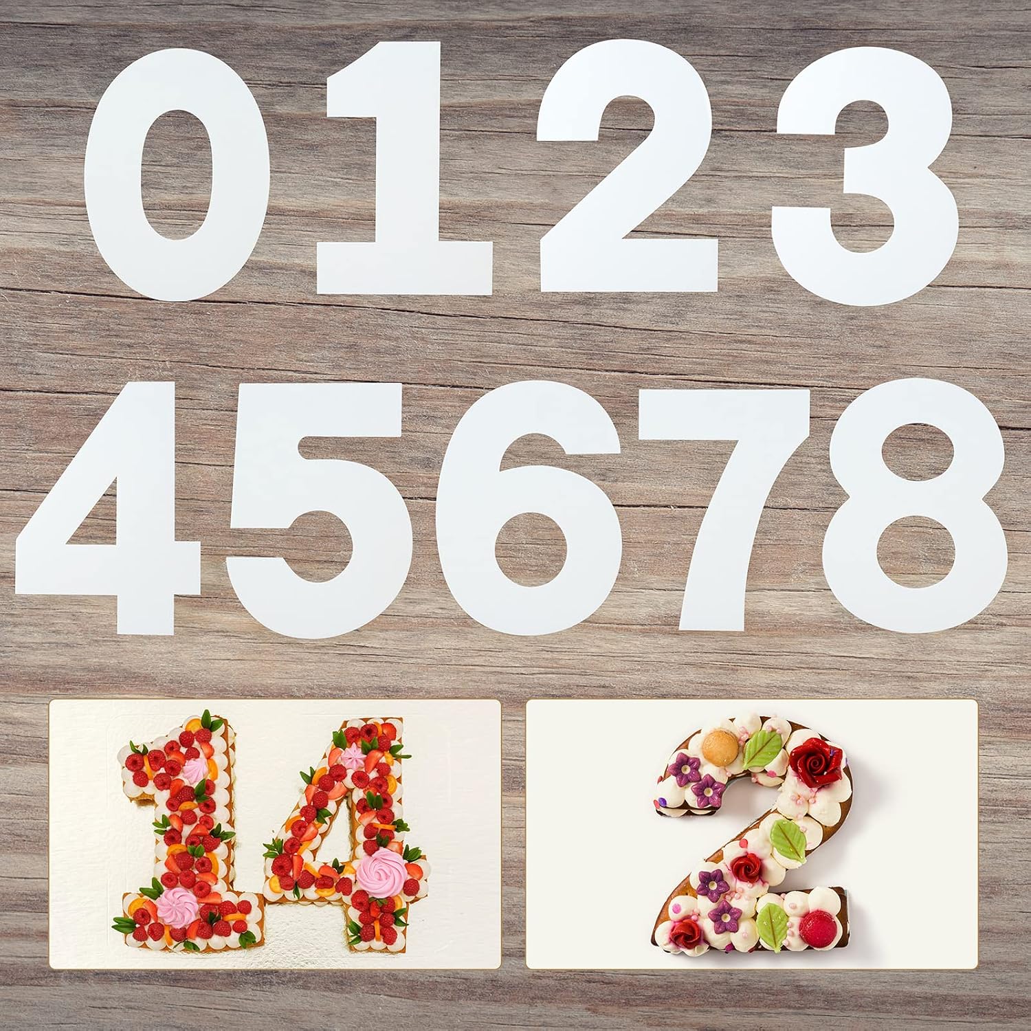 Detalle de Ysimple YFQ-134DE cijfertaartsjablonen 0-8, PET, 15,2 cm