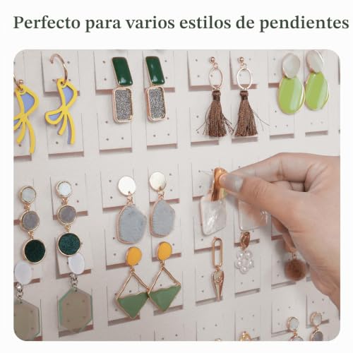 Detalle 2 de Lolalet Organizador de Pendientes Colgantes - Soporte de Pared para Aretes, 304 pares, Crema