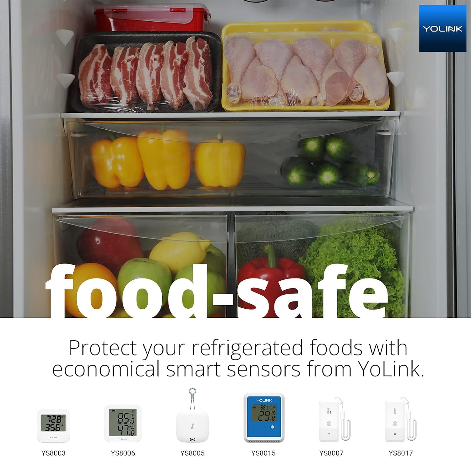 Detalle de YoLink YS8003 Indoor Temperature and Humidity Sensor with LoRa Alerts