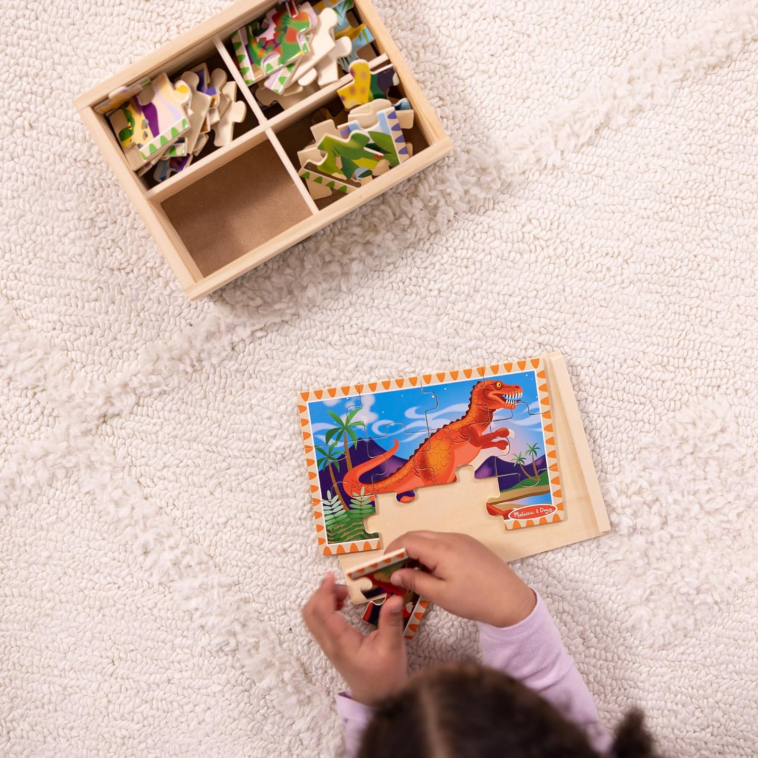 Thumbnail 5 de Melissa & Doug 13791 Dinosaurs Puzzles in a Box (wooden toy) – 4 dinosaur puzzles for ages 3+