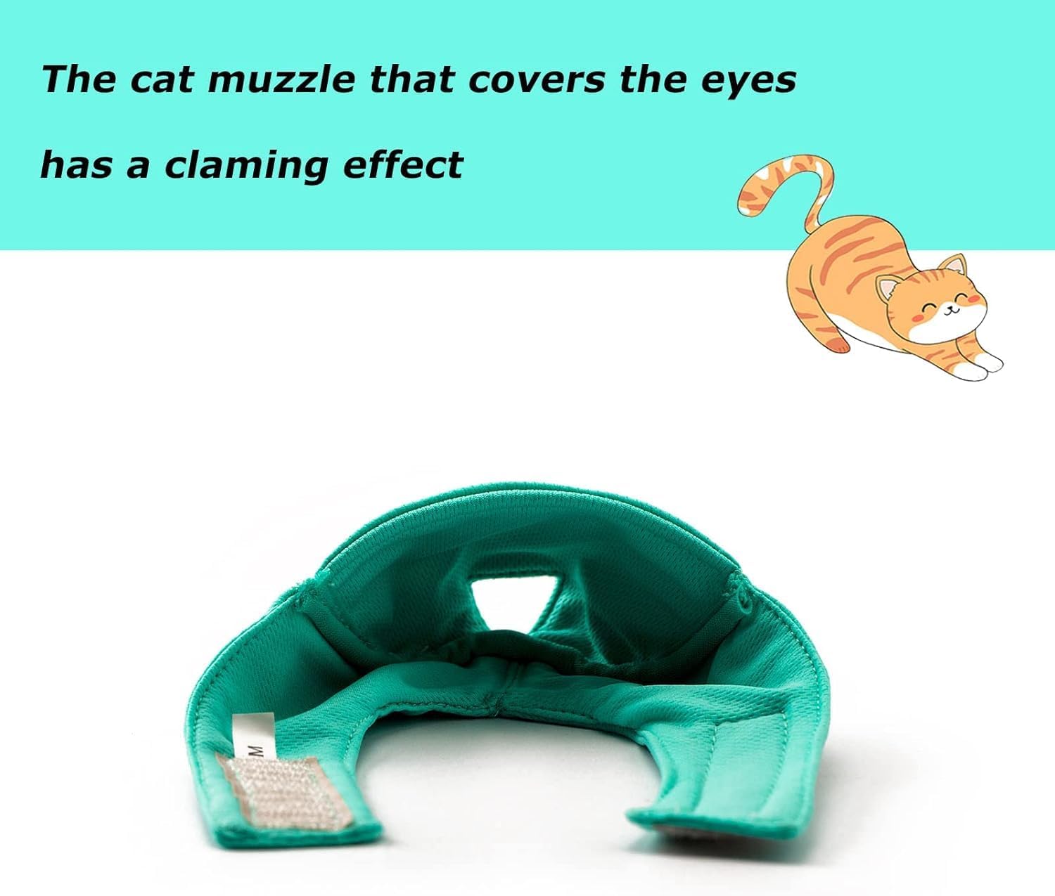 Detalle de OHCOZZY Cat Muzzle with Breathable Mesh (M, Green) for Preventing Biting and Chewing