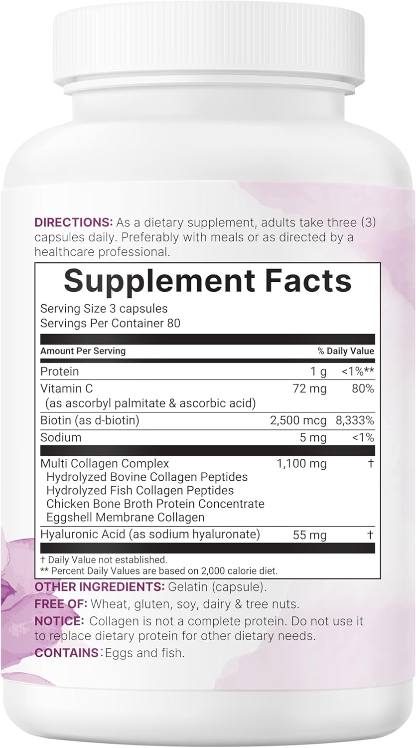 Thumbnail 6 de Micro Ingredients Multi Collagen Peptides, 240 Capsules with Types I, II, III, V & X