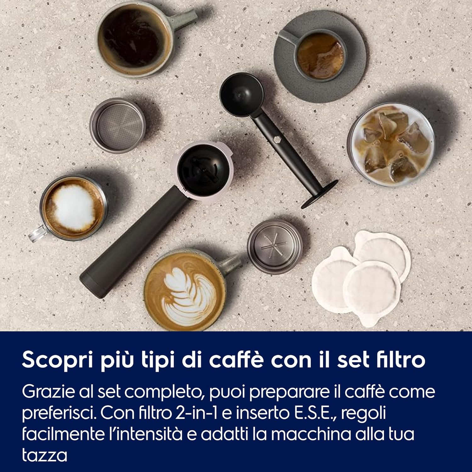 Detalle de Electrolux Explore 6: Macchina per Caffè Espresso e Cappuccino E6EC1-6BST, 2 tazze, ThermoBlock, 2-in-1 E.S.E., nero