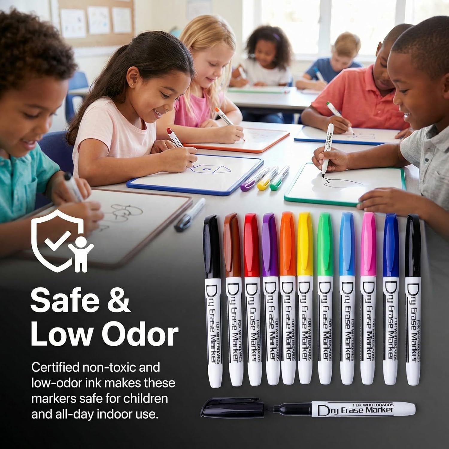 Detalle de Volcanics Dry Wipe Pens Fine Tip, Box of 12 đź–Š
