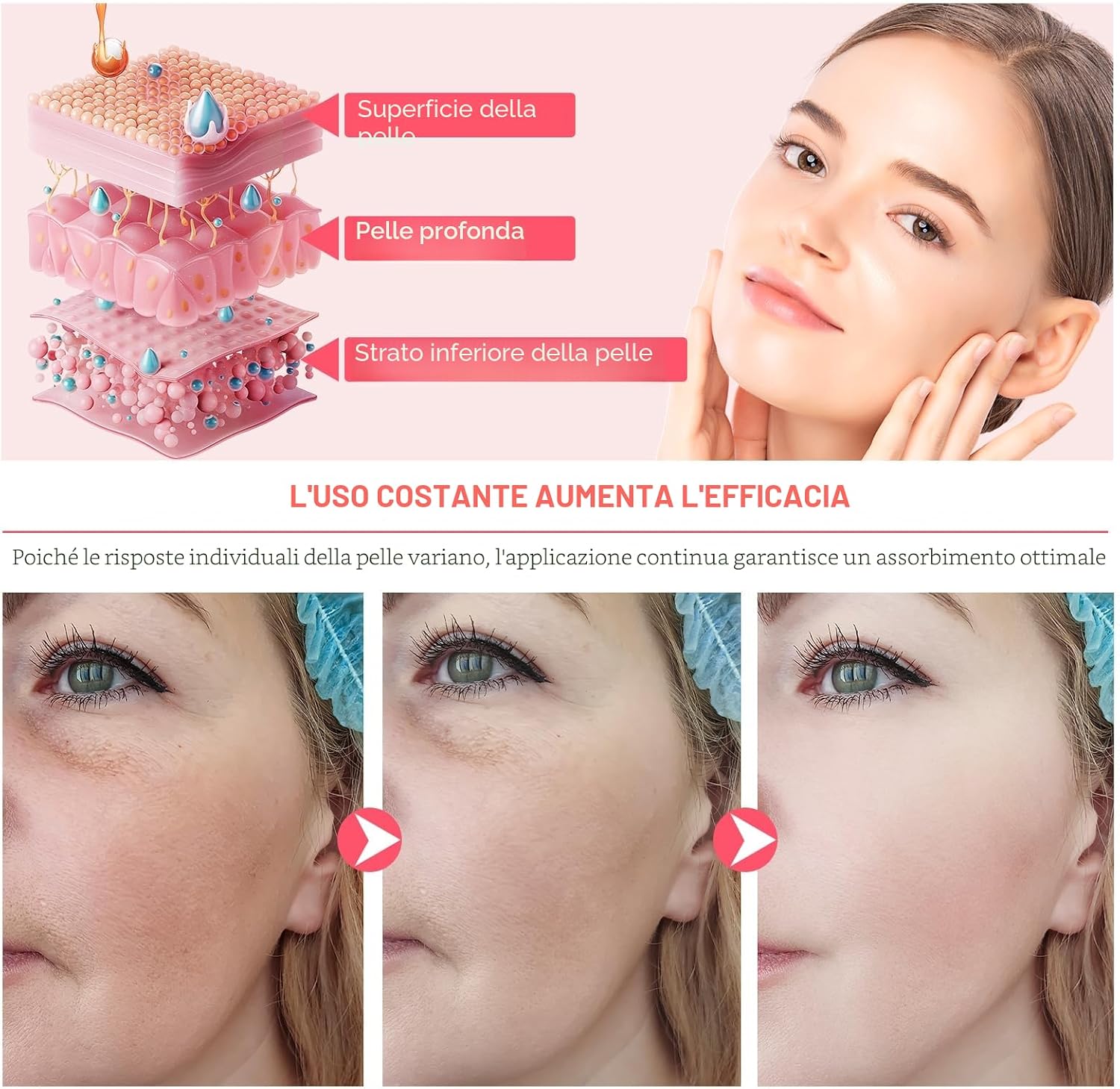 Detalle de Masque al Collagène con Curcuma e Niacinamide – Idratante, Illuminante e Anti-age (6 pezzi)