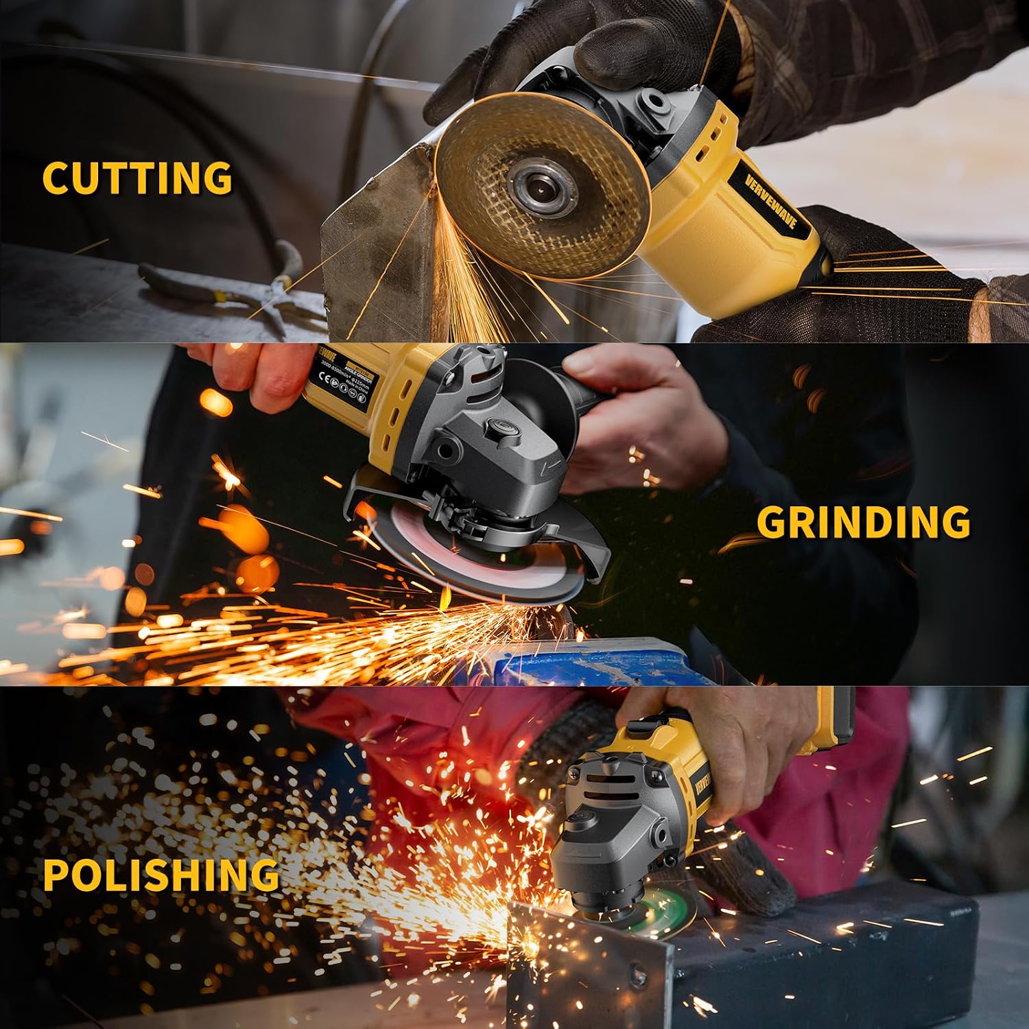 Thumbnail 6 de VERVEWAVE Cordless Angle Grinder, 4-1/2-Inch