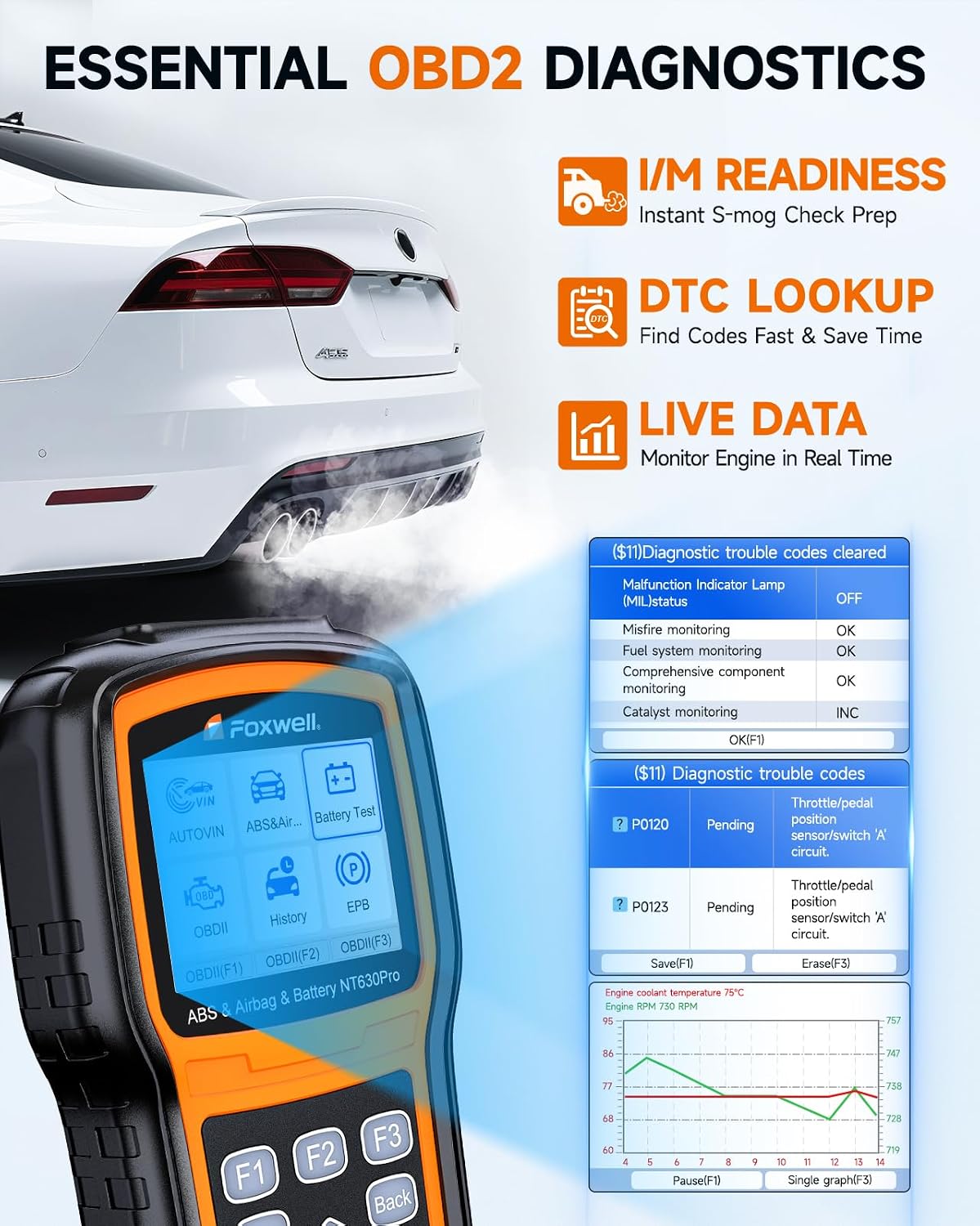 Thumbnail 6 de FOXWELL NT630 Pro 12V Battery & ABS Scanner