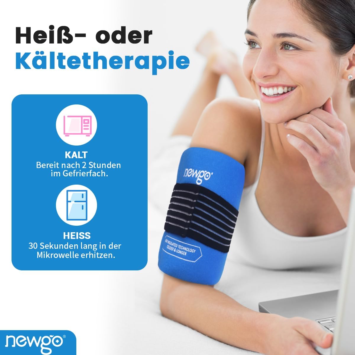 Thumbnail 6 de NEWGO Wiederverwendbare Kühlpads mit Bezug (2 Stück) – Gel-Kühlakku für Kalt- & Warmkompressen, 27,5 x 13,5 cm