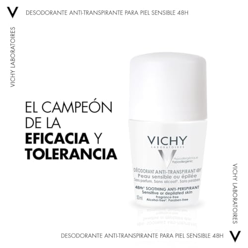 Detalle de Vichy Desodorante Bola Reguladora para Piel Sensible 50 ml – 48h de Eficacia