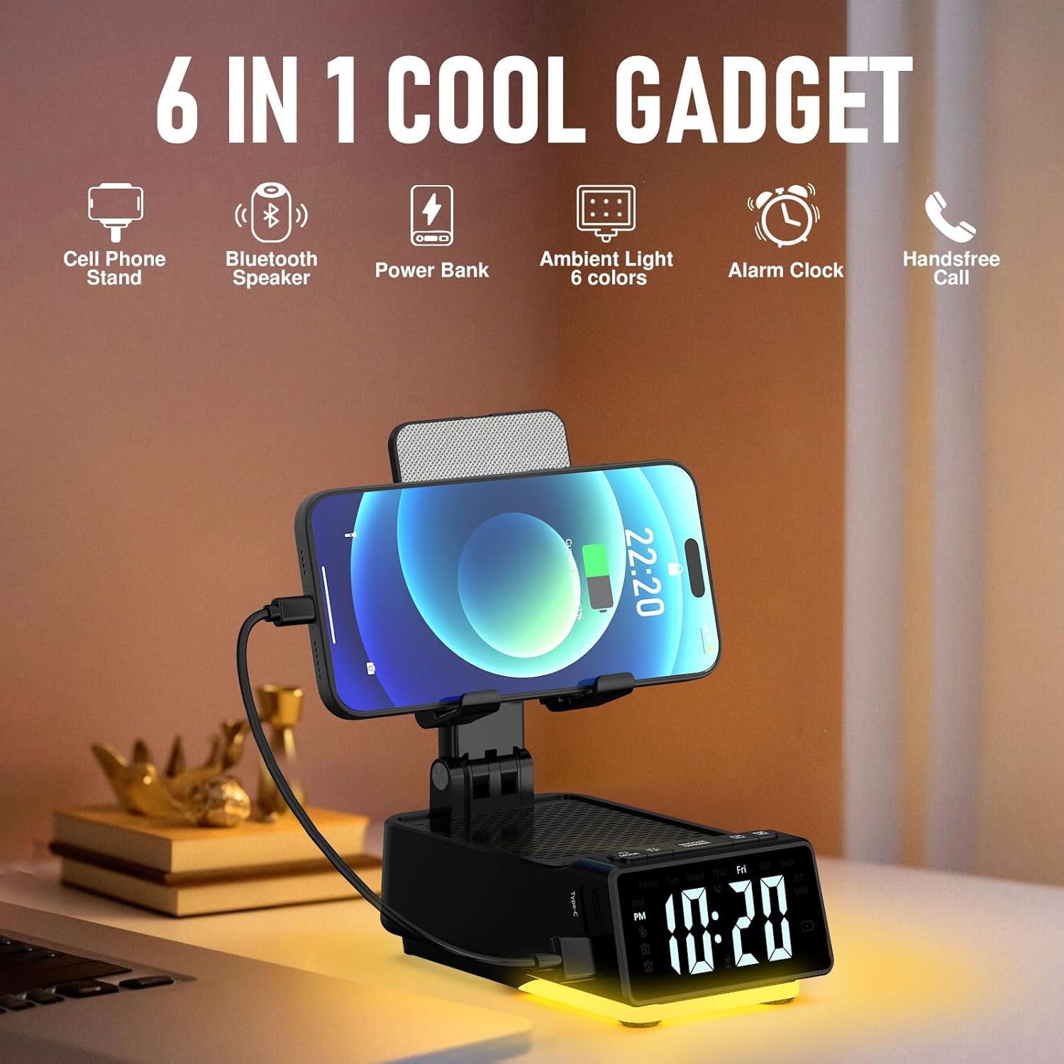 Thumbnail 3 de ZOOI Bluetooth Speaker with Clock & Stand