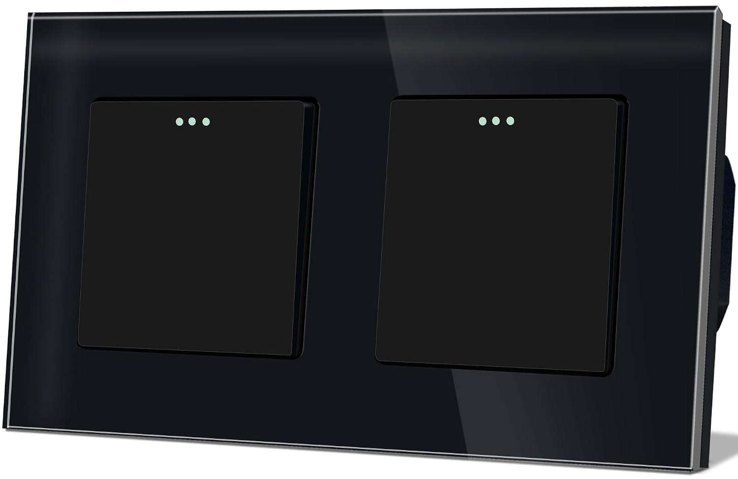 Detalle de TAWOIA Lichtschalter 1-fach/2-Wege (Doppel-Schalter) Unterputz 86 × 157 mm in Schwarz