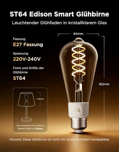 Thumbnail 3 de Govee Smart Edison Glühbirne E27, ST64 – 500 lm, RGBWW, 2er-Set
