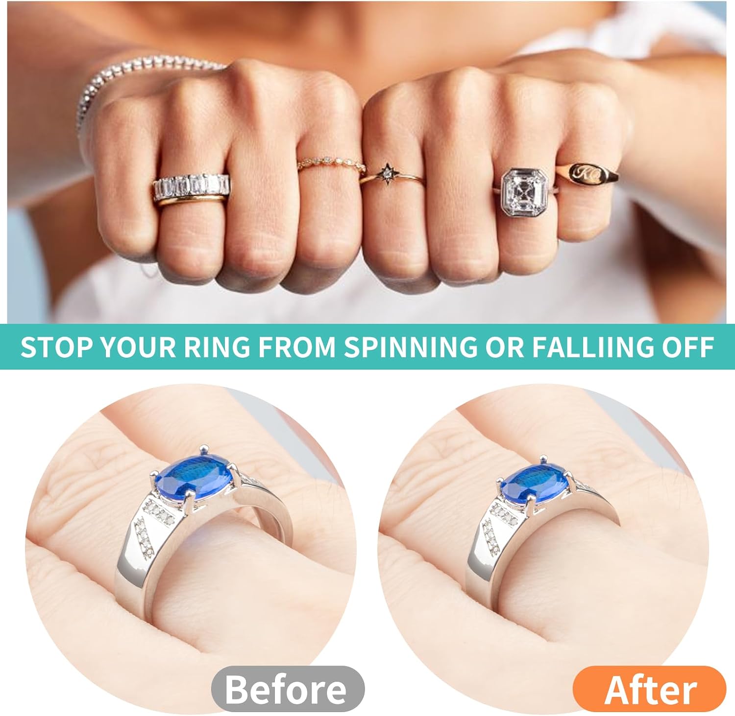 Detalle 2 de Ottemax Ring Sizers 12-pack ring guards 💍