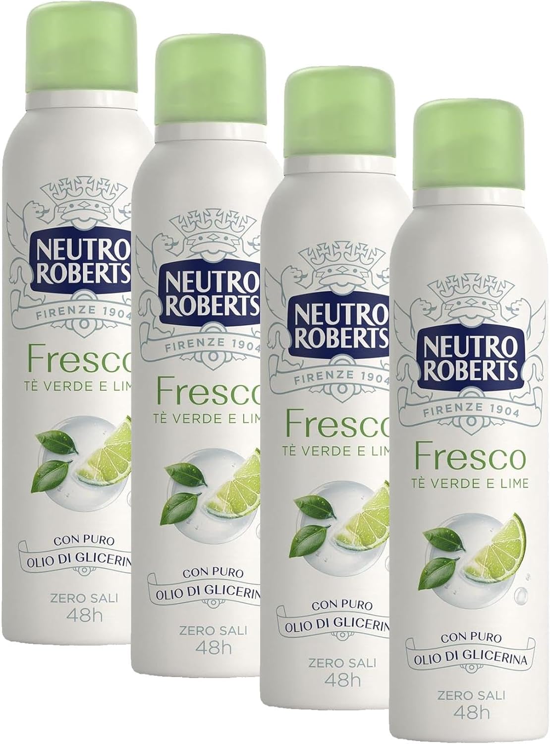 Detalle de Neutro Roberts Deodorante Spray Fresco Verde: 4x 150 ml, Tea Verde e Lime
