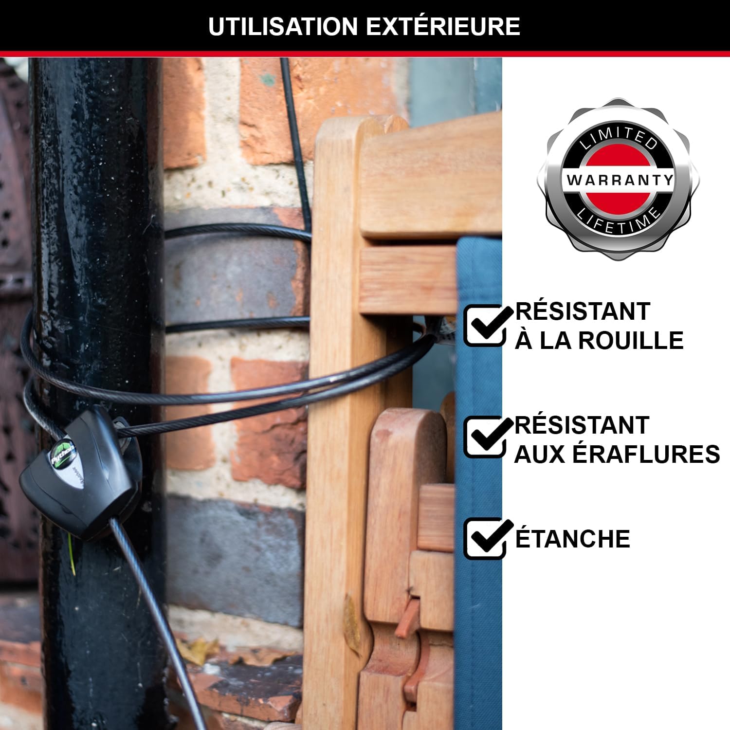 Thumbnail 2 de Master Lock Python Câble de Verrouillage Ajustable Noir 180 cm