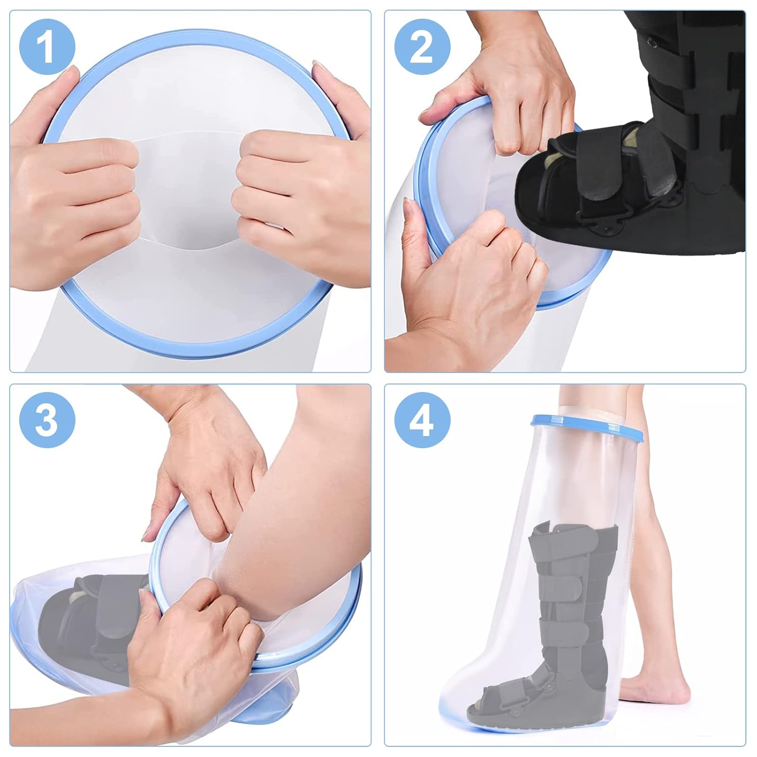 Thumbnail 4 de Fasola Duschschutz Bein rutschfest & wasserdicht – Verbandschutz für Oberschenkel, Knie und Fuß