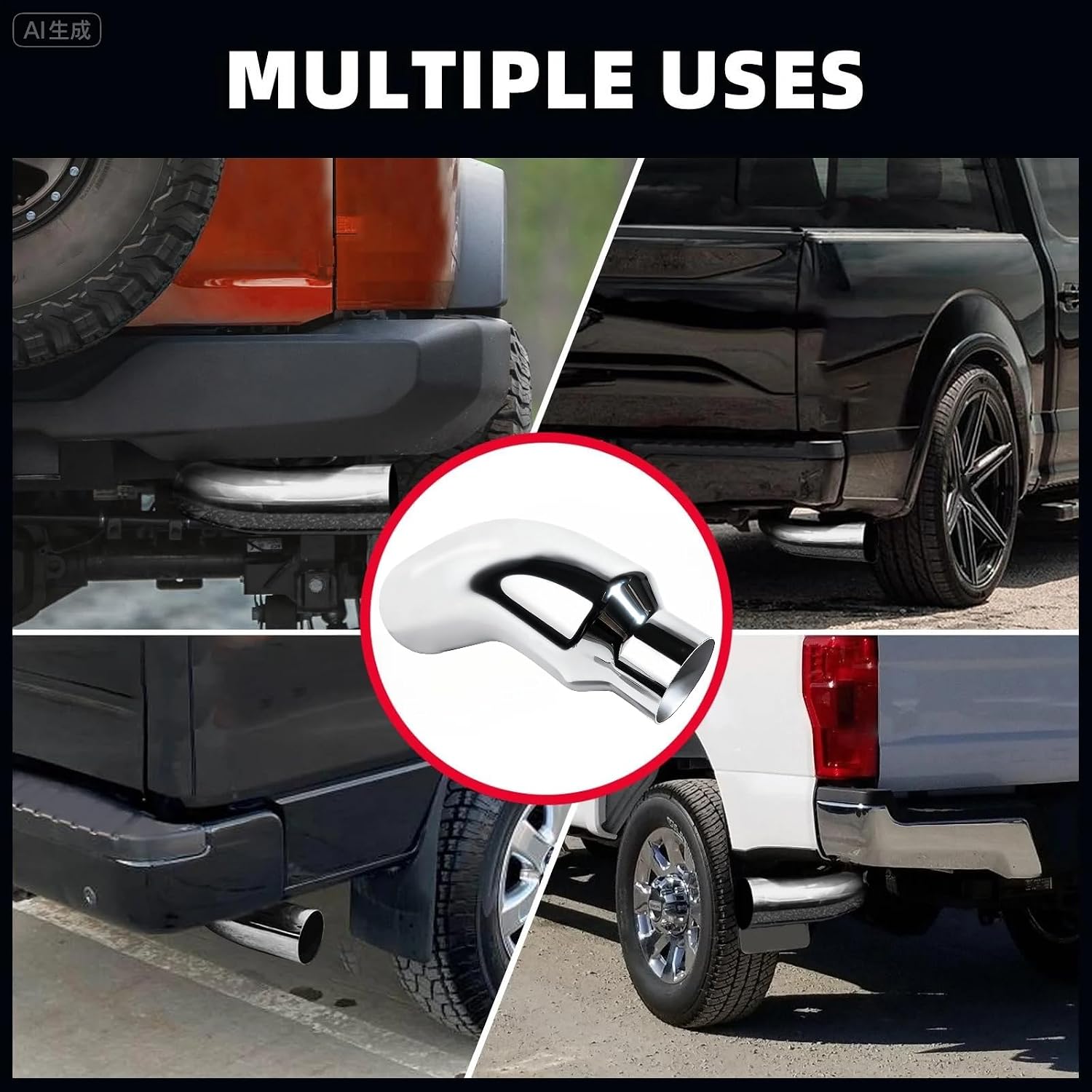 Thumbnail 5 de Exhaust Tip, 5 Inch Diesel Exhaust Tip Elbow with 135° Bend and 8-Inch Outlet